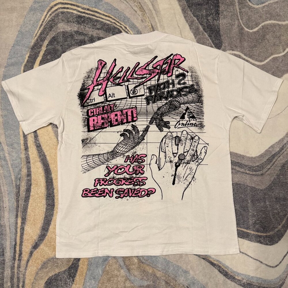 Hellstar Is Your Progress Saved? White T-Shirt Me… - image 2